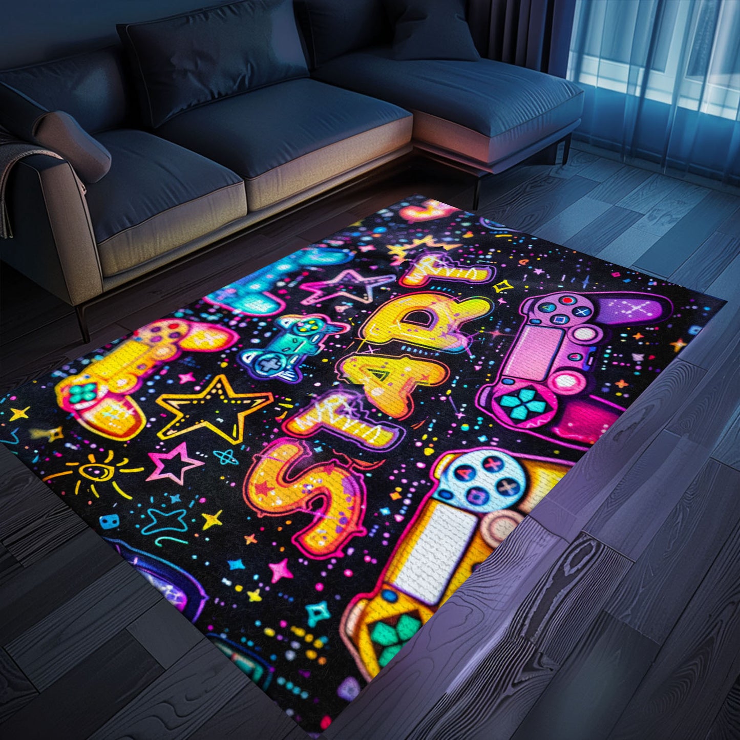 Dive into Gaming Nostalgia with 80s Game Controller Inspired Rugs, Must-Have for Retro Gaming Setup, Arcade Decor, Gift for Gamers, Video Game Lovers G194