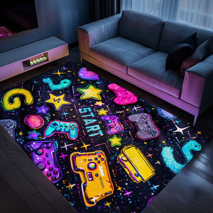 Transform Your Room into an Arcade Oasis with 80s Game Controller Themed Rugs, Ideal Gift for Gamers, Arcade Decor, Gift for Gamers, Video Game Lovers G192