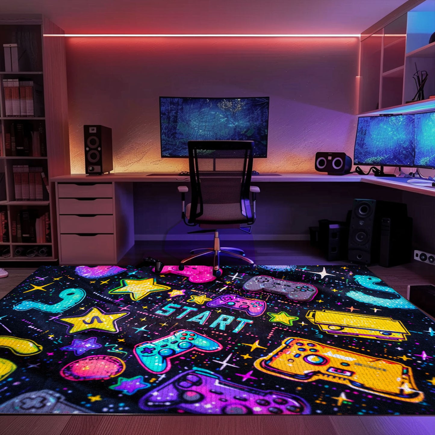 Transform Your Room into an Arcade Oasis with 80s Game Controller Themed Rugs, Ideal Gift for Gamers, Arcade Decor, Gift for Gamers, Video Game Lovers G192