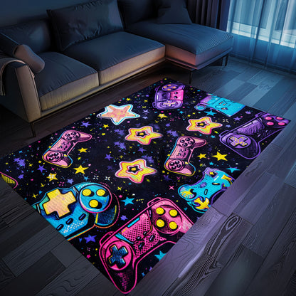 Personalize Your Gaming Den with 80s Game Controller Design Rugs, Perfect for Retro Gaming Atmosphere, Arcade Decor, Gift for Gamers, Video Game Lovers G191