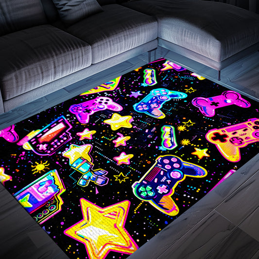 Upgrade Your Space with 80s Game Controller Patterned Room Rugs, a Stylish Addition for Any Gamer, Arcade Decor, Gift for Gamers, Video Game Lovers G190