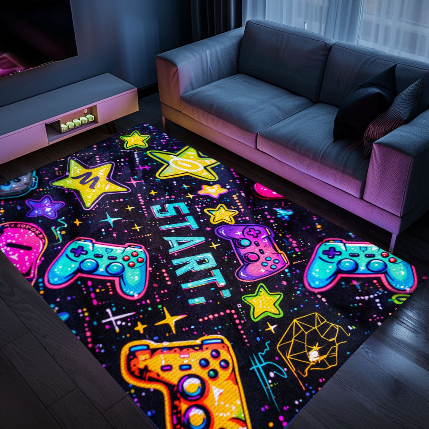 Elevate Your Game Room Aesthetic with 80s Game Controller Inspired Rugs, a Must-Have for Gaming Aficionados, Arcade Decor, Gift for Gamers, Video Game Lovers G189