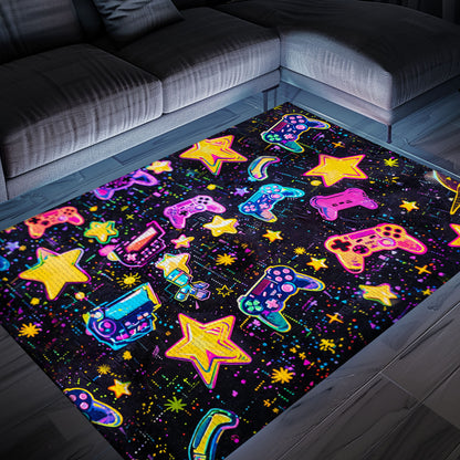 Bring the Arcade Home with 80s Game Controller Design Room Rugs, Perfect Gift for Gamers, Arcade Decor, Gift for Gamers, Video Game Lovers G187