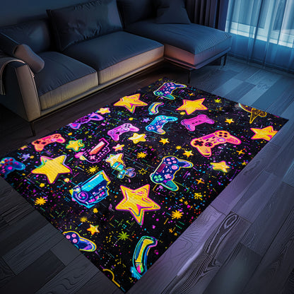 Bring the Arcade Home with 80s Game Controller Design Room Rugs, Perfect Gift for Gamers, Arcade Decor, Gift for Gamers, Video Game Lovers G187