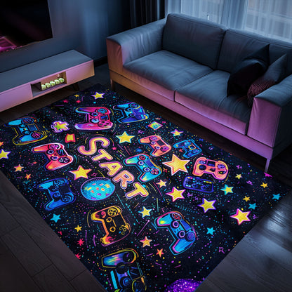 Level Up Your Decor with 80s Game Controller Patterned Rugs, Transforming Any Room into a Gaming Haven, Arcade Decor, Gift for Gamers, Video Game Lovers G185