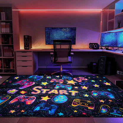 Level Up Your Decor with 80s Game Controller Patterned Rugs, Transforming Any Room into a Gaming Haven, Arcade Decor, Gift for Gamers, Video Game Lovers G185