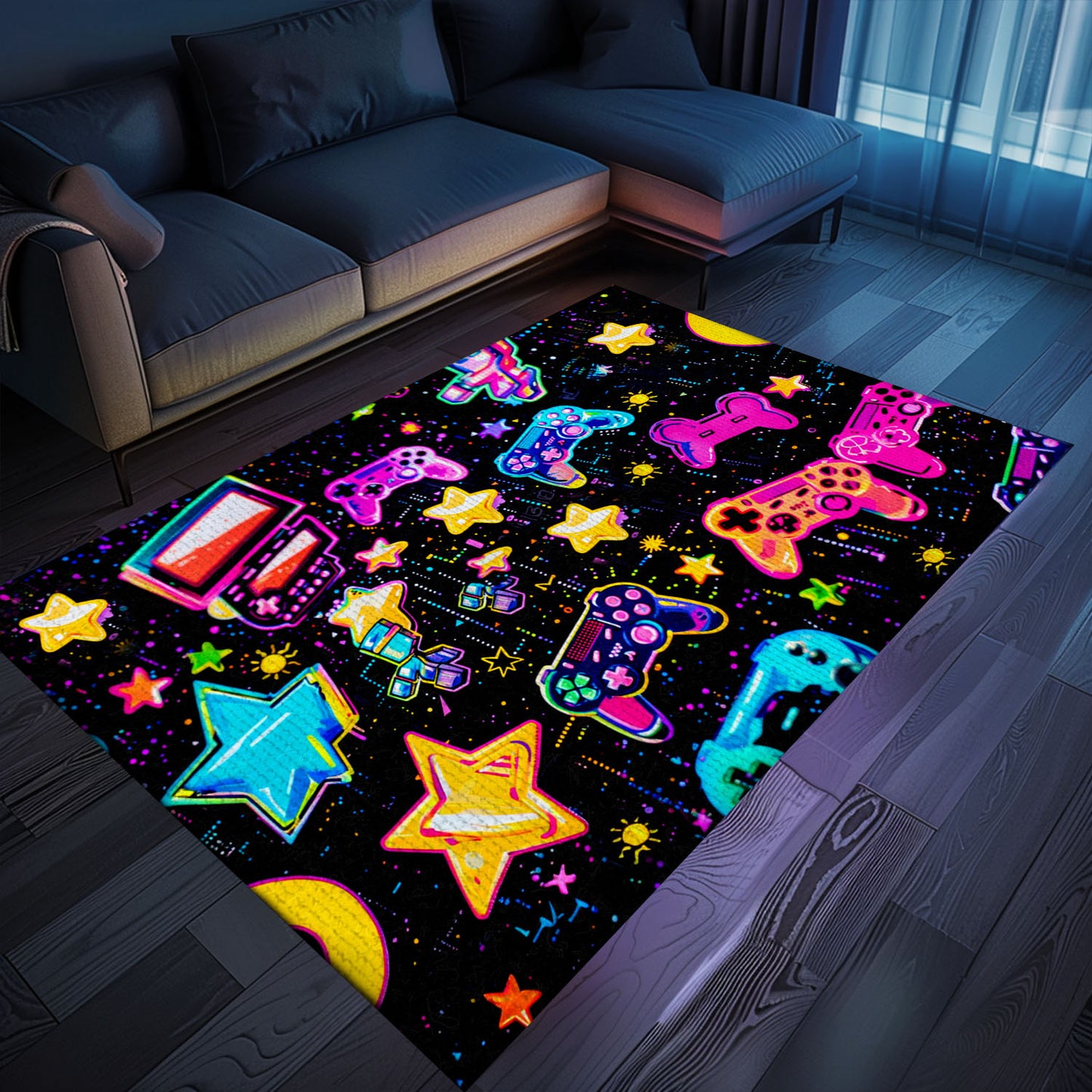 Immerse Yourself in Gaming Paradise with 80s Game Controller Room Rugs, a Gamer's Dream Addition, Arcade Decor, Gift for Gamers, Video Game Lovers G184