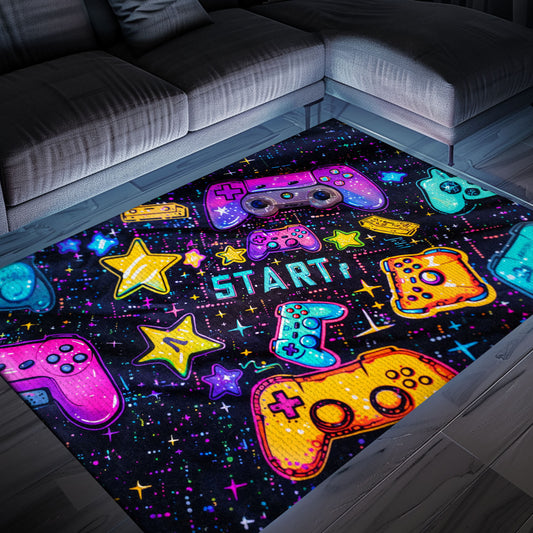 Elevate Your Home Arcade Decor with 80s Game Controller Themed Room Rugs, Ideal for Gaming Zones, Arcade Decor, Gift for Gamers, Video Game Lovers G182