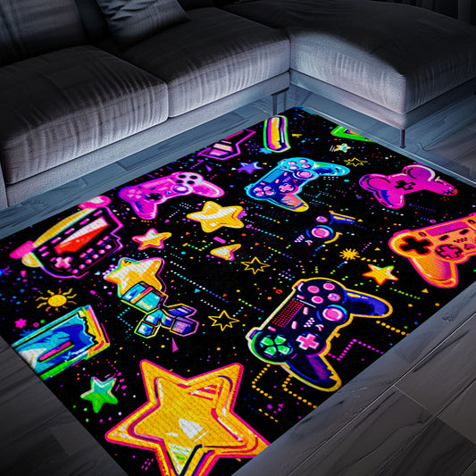 Revitalize Your Living Space with 80s Game Controller Inspired Rugs, Perfect for Gaming Enthusiasts' Rooms, Arcade Decor, Gift for Gamers, Video Game Lovers G181