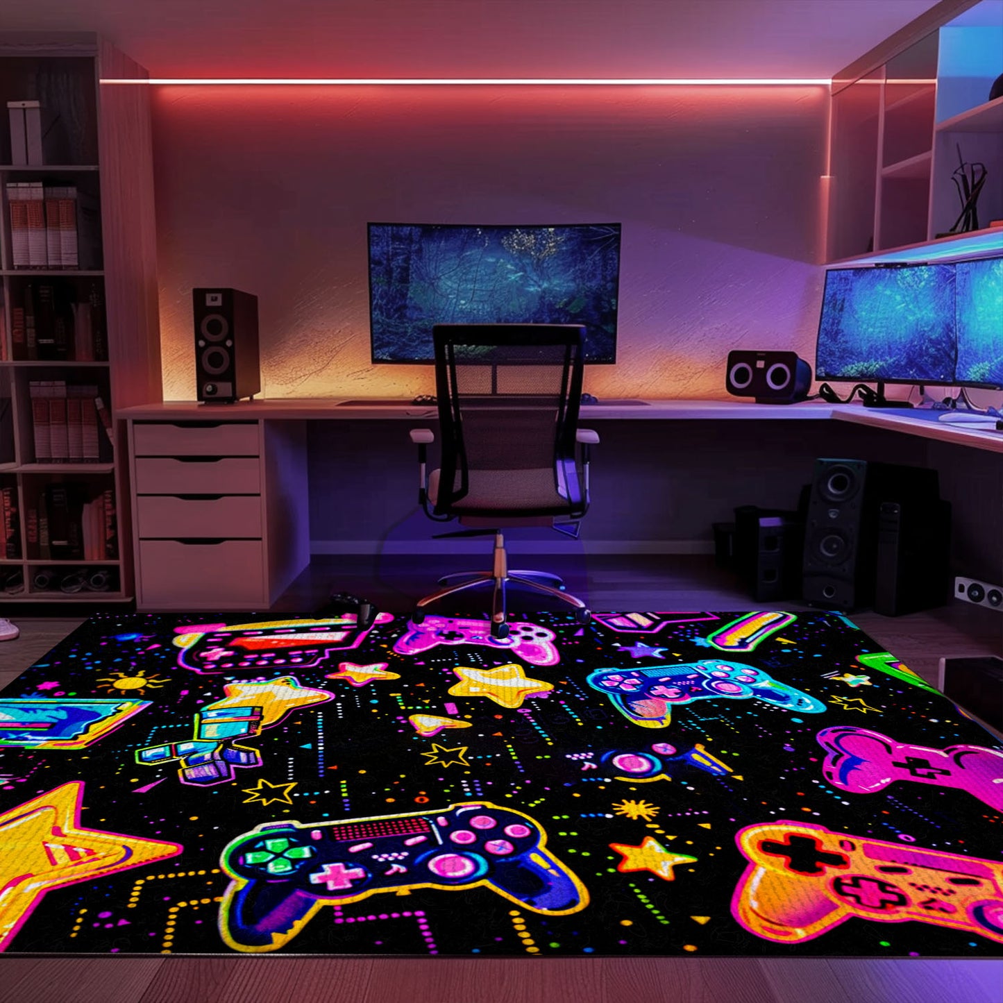Revitalize Your Living Space with 80s Game Controller Inspired Rugs, Perfect for Gaming Enthusiasts' Rooms, Arcade Decor, Gift for Gamers, Video Game Lovers G181