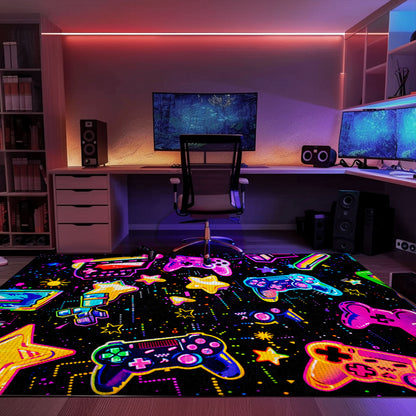Revitalize Your Living Space with 80s Game Controller Inspired Rugs, Perfect for Gaming Enthusiasts' Rooms, Arcade Decor, Gift for Gamers, Video Game Lovers G181