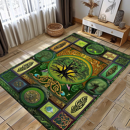 Norse Mythology-Inspired Celtic Tree of Life Rug for Home, Personalized Carpet Viking, Viking Area Rugs for Living Room, Viking Carpet Bedroom, Popular Rug Full Size (3x5, 4x6, 5x8) V37