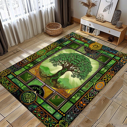 Viking Area Rug Depicting Celtic Tree of Life Symbol, Personalized Carpet Viking, Viking Area Rugs for Living Room, Viking Carpet Bedroom, Popular Rug Full Size (3x5, 4x6, 5x8) V36