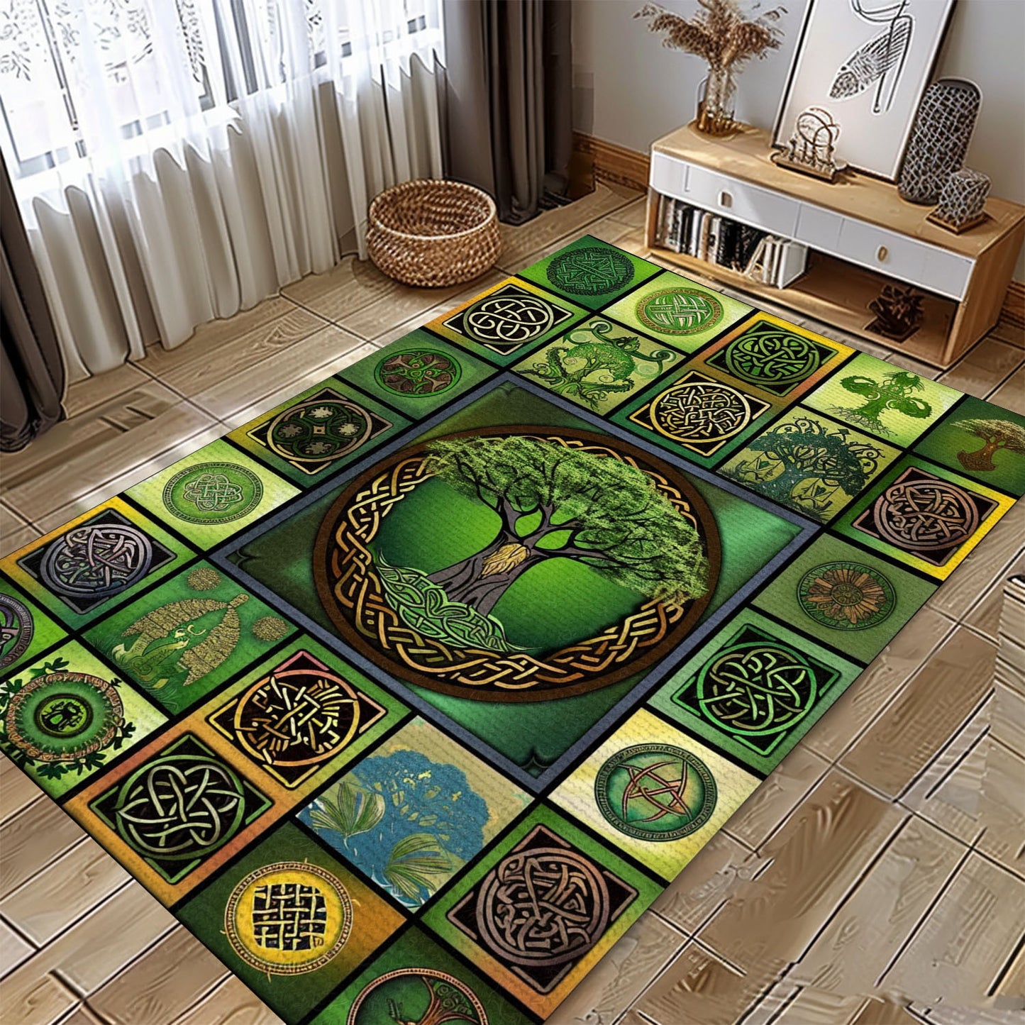 Intricate Celtic Tree of Life Design Rug for Home Decoration, Personalized Carpet Viking, Viking Area Rugs for Living Room, Viking Carpet Bedroom, Popular Rug Full Size (3x5, 4x6, 5x8) V35