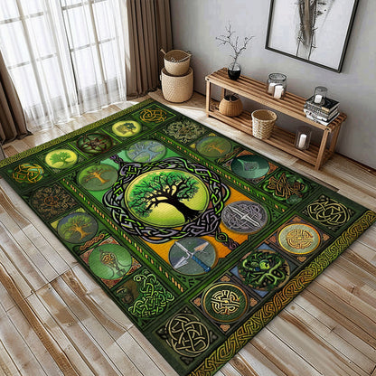 Viking Celtic Tree of Life Area Rug: Unique Symbolic Accent, Personalized Carpet Viking, Viking Area Rugs for Living Room, Viking Carpet Bedroom, Popular Rug Full Size (3x5, 4x6, 5x8) V34