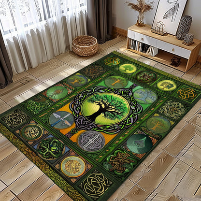 Viking Celtic Tree of Life Area Rug: Unique Symbolic Accent, Personalized Carpet Viking, Viking Area Rugs for Living Room, Viking Carpet Bedroom, Popular Rug Full Size (3x5, 4x6, 5x8) V34