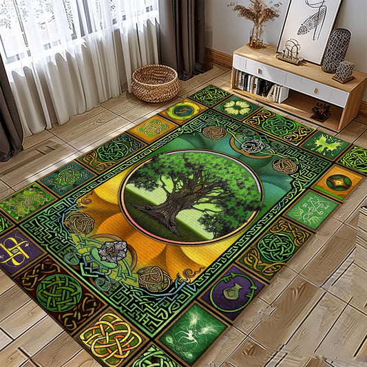 Celtic Tree of Life Viking Area Rug: Mythological Decor Piece, Personalized Carpet Viking, Viking Area Rugs for Living Room, Viking Carpet Bedroom, Popular Rug Full Size (3x5, 4x6, 5x8) V32