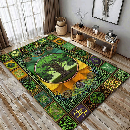 Celtic Tree of Life Viking Area Rug: Mythological Decor Piece, Personalized Carpet Viking, Viking Area Rugs for Living Room, Viking Carpet Bedroom, Popular Rug Full Size (3x5, 4x6, 5x8) V32