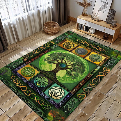 Norse Mythology-Inspired Viking Celtic Tree of Life Rug, Personalized Carpet Viking, Viking Area Rugs for Living Room, Viking Carpet Bedroom, Popular Rug Full Size (3x5, 4x6, 5x8) V31