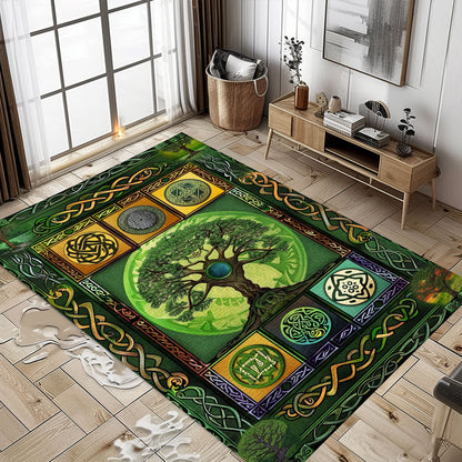 Norse Mythology-Inspired Viking Celtic Tree of Life Rug, Personalized Carpet Viking, Viking Area Rugs for Living Room, Viking Carpet Bedroom, Popular Rug Full Size (3x5, 4x6, 5x8) V31