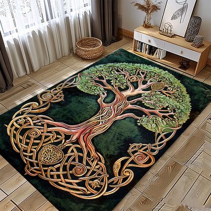 Celtic Tree of Life Design Viking Rug: Mythological Decor, Personalized Carpet Viking, Viking Area Rugs for Living Room, Viking Carpet Bedroom, Popular Rug Full Size (3x5, 4x6, 5x8) V25