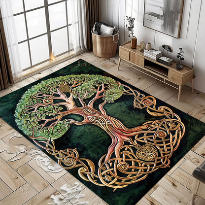 Celtic Tree of Life Design Viking Rug: Mythological Decor, Personalized Carpet Viking, Viking Area Rugs for Living Room, Viking Carpet Bedroom, Popular Rug Full Size (3x5, 4x6, 5x8) V25