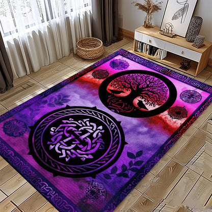 Norse Mythology Influence on Celtic Tree of Life Viking Rug, Personalized Carpet Viking, Viking Area Rugs for Living Room, Viking Carpet Bedroom, Popular Rug Full Size (3x5, 4x6, 5x8) V20