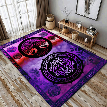 Norse Mythology Influence on Celtic Tree of Life Viking Rug, Personalized Carpet Viking, Viking Area Rugs for Living Room, Viking Carpet Bedroom, Popular Rug Full Size (3x5, 4x6, 5x8) V20