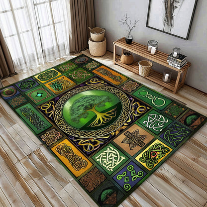 Mythological Celtic Tree of Life Viking Rug for Home Decor, Personalized Carpet Viking, Viking Area Rugs for Living Room, Viking Carpet Bedroom, Popular Rug Full Size (3x5, 4x6, 5x8) V29