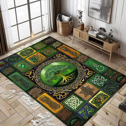 Mythological Celtic Tree of Life Viking Rug for Home Decor, Personalized Carpet Viking, Viking Area Rugs for Living Room, Viking Carpet Bedroom, Popular Rug Full Size (3x5, 4x6, 5x8) V29