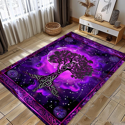 Viking Area Rug with Intricate Celtic Tree of Life Pattern, Personalized Carpet Viking, Viking Area Rugs for Living Room, Viking Carpet Bedroom, Popular Rug Full Size (3x5, 4x6, 5x8) V17