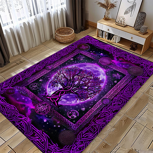 Norse Mythology-Inspired Celtic Tree of Life Rug for Home Décor, Personalized Carpet Viking, Viking Area Rugs for Living Room, Viking Carpet Bedroom, Popular Rug Full Size (3x5, 4x6, 5x8) V15