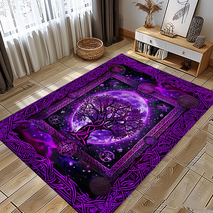 Norse Mythology-Inspired Celtic Tree of Life Rug for Home Décor, Personalized Carpet Viking, Viking Area Rugs for Living Room, Viking Carpet Bedroom, Popular Rug Full Size (3x5, 4x6, 5x8) V15