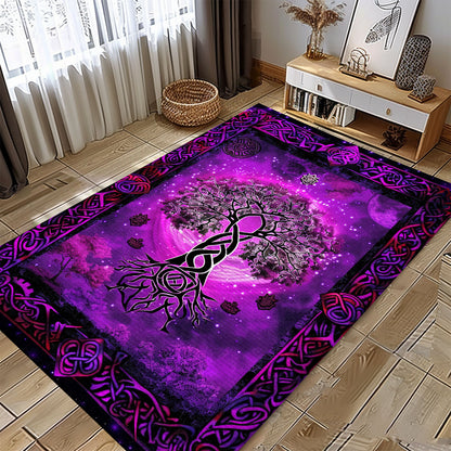 Celtic Tree of Life Viking Rug: Mythical Decor Piece, Personalized Carpet Viking, Viking Area Rugs for Living Room, Viking Carpet Bedroom, Popular Rug Full Size (3x5, 4x6, 5x8) V14