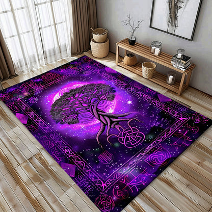 Viking Area Rug Depicting Celtic Tree of Life Symbol Rugs for Living Room Bedroom, Personalized Carpet Viking, Viking Area Rugs for Living Room, Popular Rug Full Size (3x5, 4x6, 5x8) V13