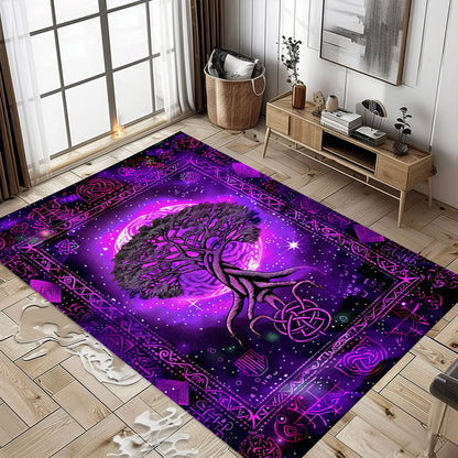 Viking Area Rug Depicting Celtic Tree of Life Symbol Rugs for Living Room Bedroom, Personalized Carpet Viking, Viking Area Rugs for Living Room, Popular Rug Full Size (3x5, 4x6, 5x8) V13