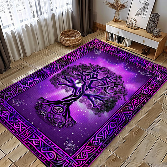 Intricate Celtic Tree of Life Design Rug for Bedroom and Living Room, Personalized Carpet Viking, Popular Rug Full Size (3x5, 4x6, 5x8) V12