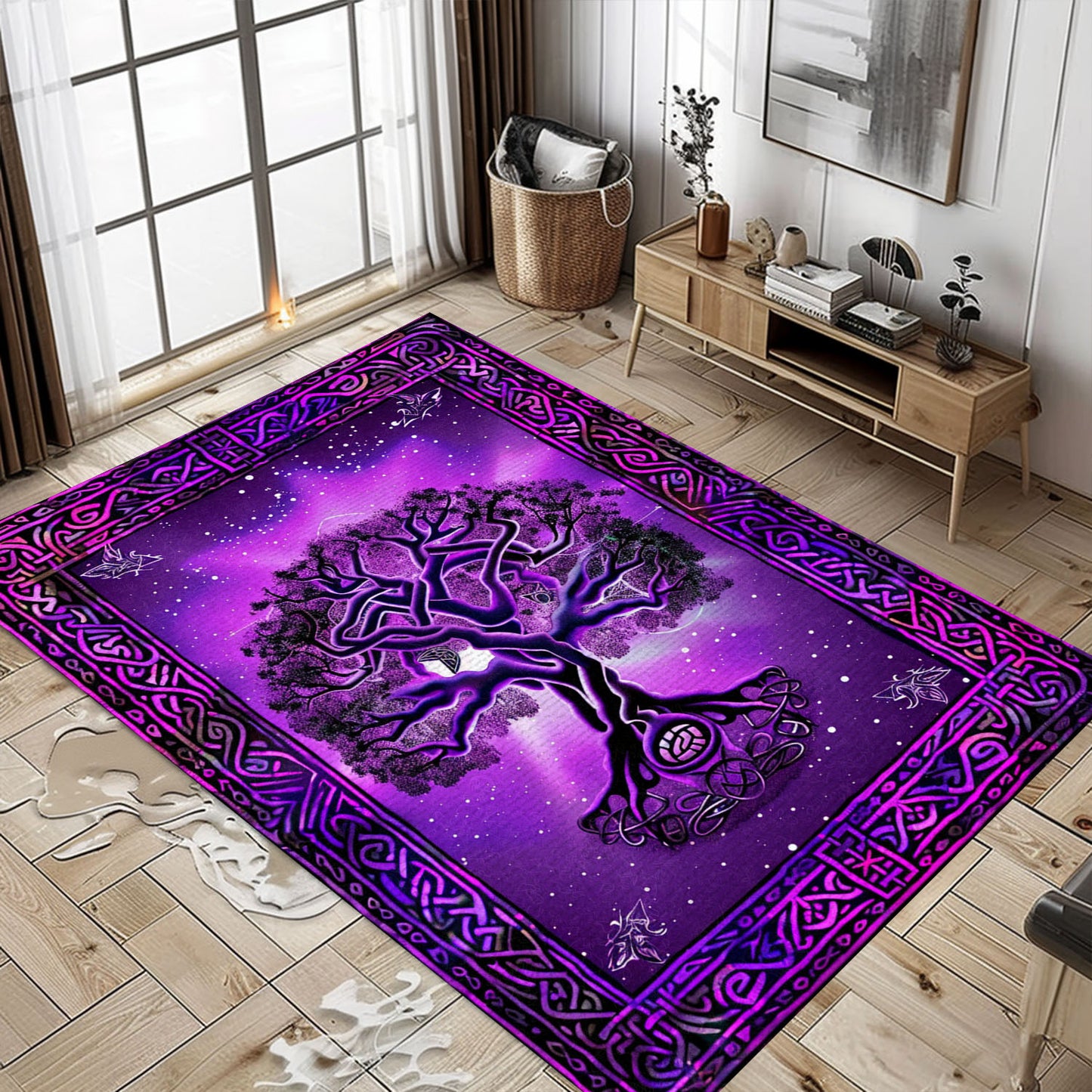 Intricate Celtic Tree of Life Design Rug for Bedroom and Living Room, Personalized Carpet Viking, Popular Rug Full Size (3x5, 4x6, 5x8) V12