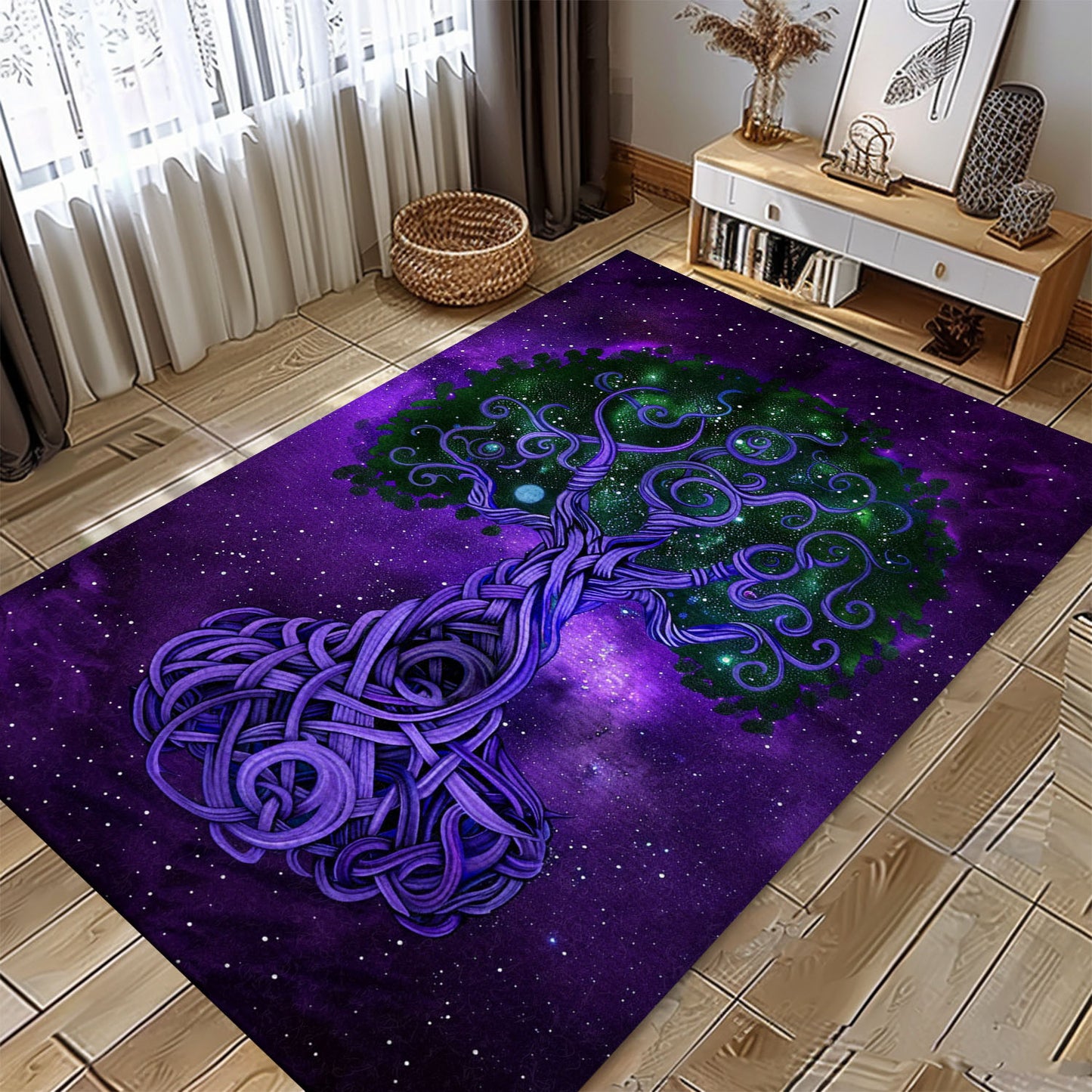 Mythological Celtic Tree of Life Viking Area Rug, Personalized Carpet Viking, Viking Area Rugs for Living Room, Viking Carpet Bedroom, Popular Rug Full Size (3x5, 4x6, 5x8) V11