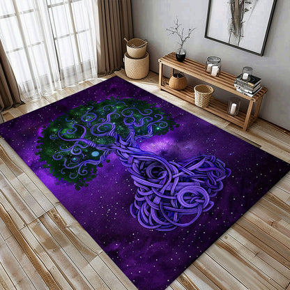 Mythological Celtic Tree of Life Viking Area Rug, Personalized Carpet Viking, Viking Area Rugs for Living Room, Viking Carpet Bedroom, Popular Rug Full Size (3x5, 4x6, 5x8) V11