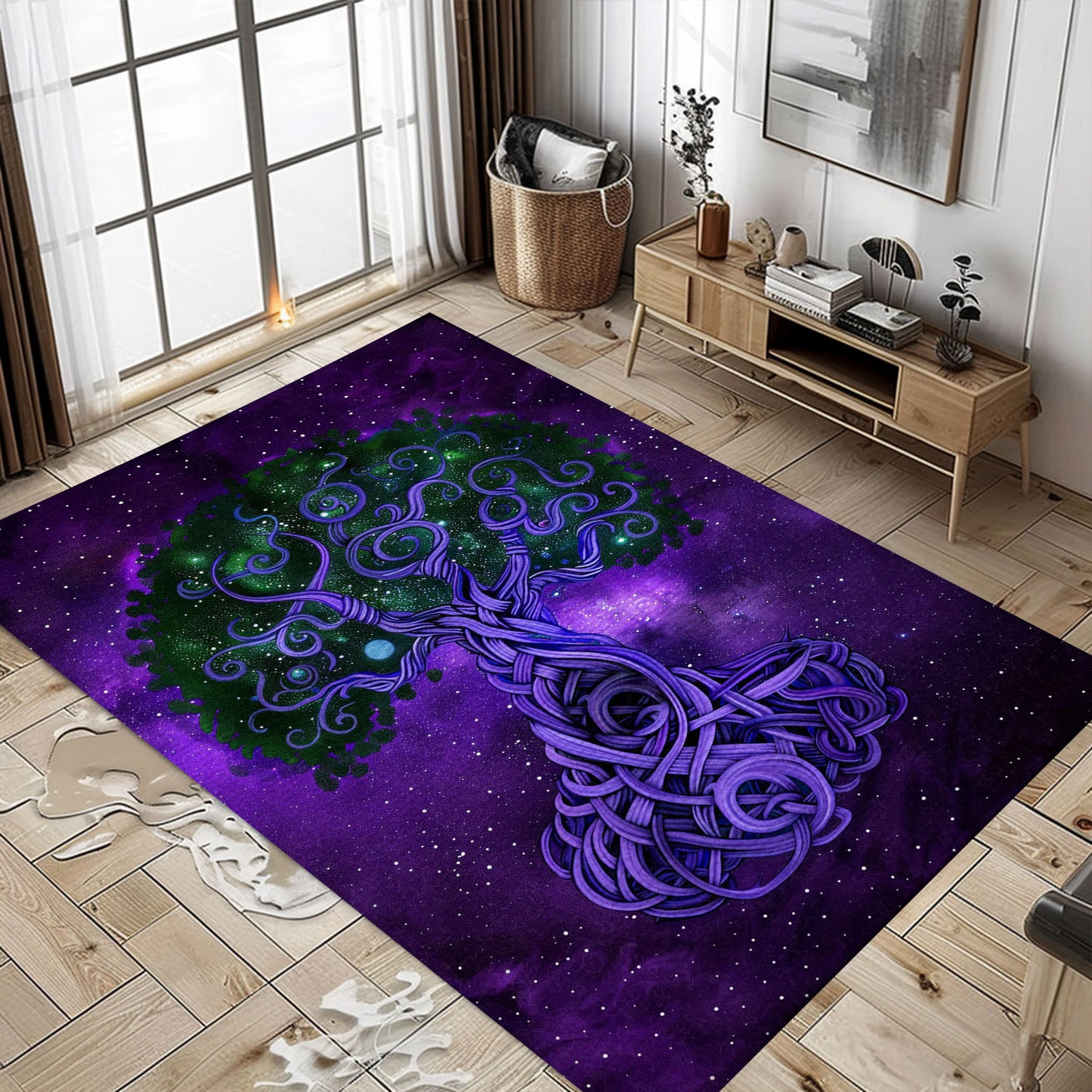 Mythological Celtic Tree of Life Viking Area Rug, Personalized Carpet Viking, Viking Area Rugs for Living Room, Viking Carpet Bedroom, Popular Rug Full Size (3x5, 4x6, 5x8) V11