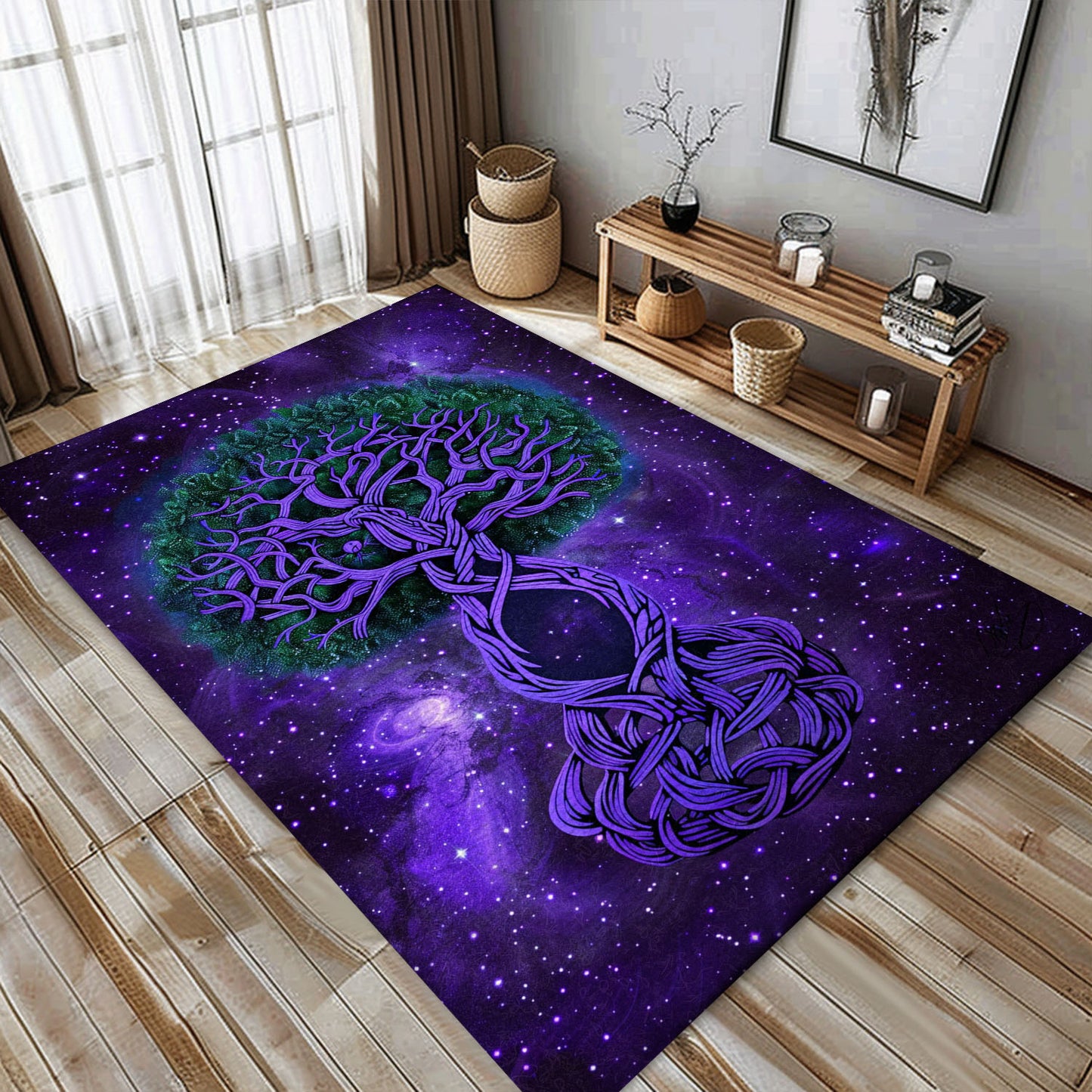 Viking Area Rug Featuring Celtic Tree of Life Symbolism, Personalized Carpet Viking, Viking Area Rugs for Living Room, Viking Carpet Bedroom, Popular Rug Full Size (3x5, 4x6, 5x8) V9