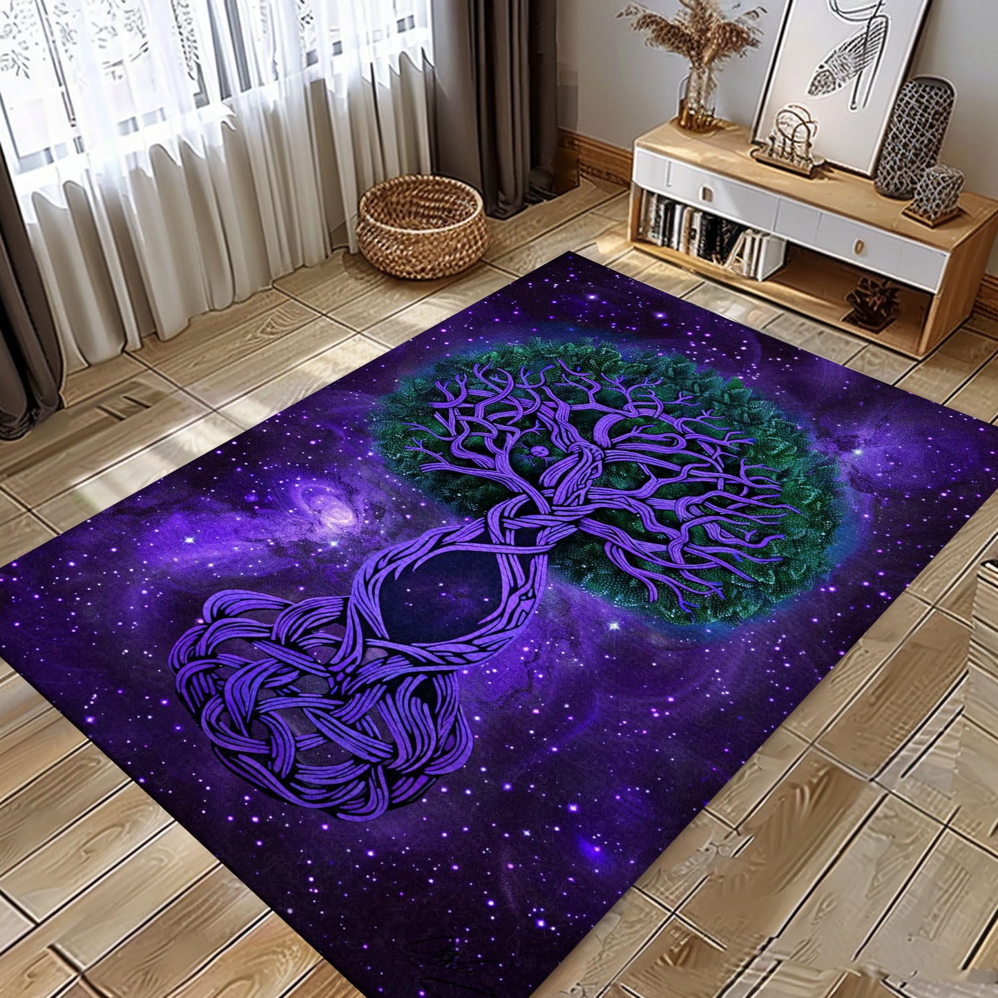 Viking Area Rug Featuring Celtic Tree of Life Symbolism, Personalized Carpet Viking, Viking Area Rugs for Living Room, Viking Carpet Bedroom, Popular Rug Full Size (3x5, 4x6, 5x8) V9