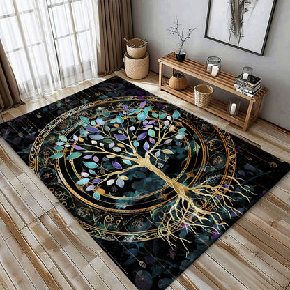 Celtic Tree of Life Design Rug for Bedroom and Living Room, Personalized Carpet Viking, Viking Area Rugs for Living Room, Viking Carpet Bedroom, Popular Rug Full Size (3x5, 4x6, 5x8) V6