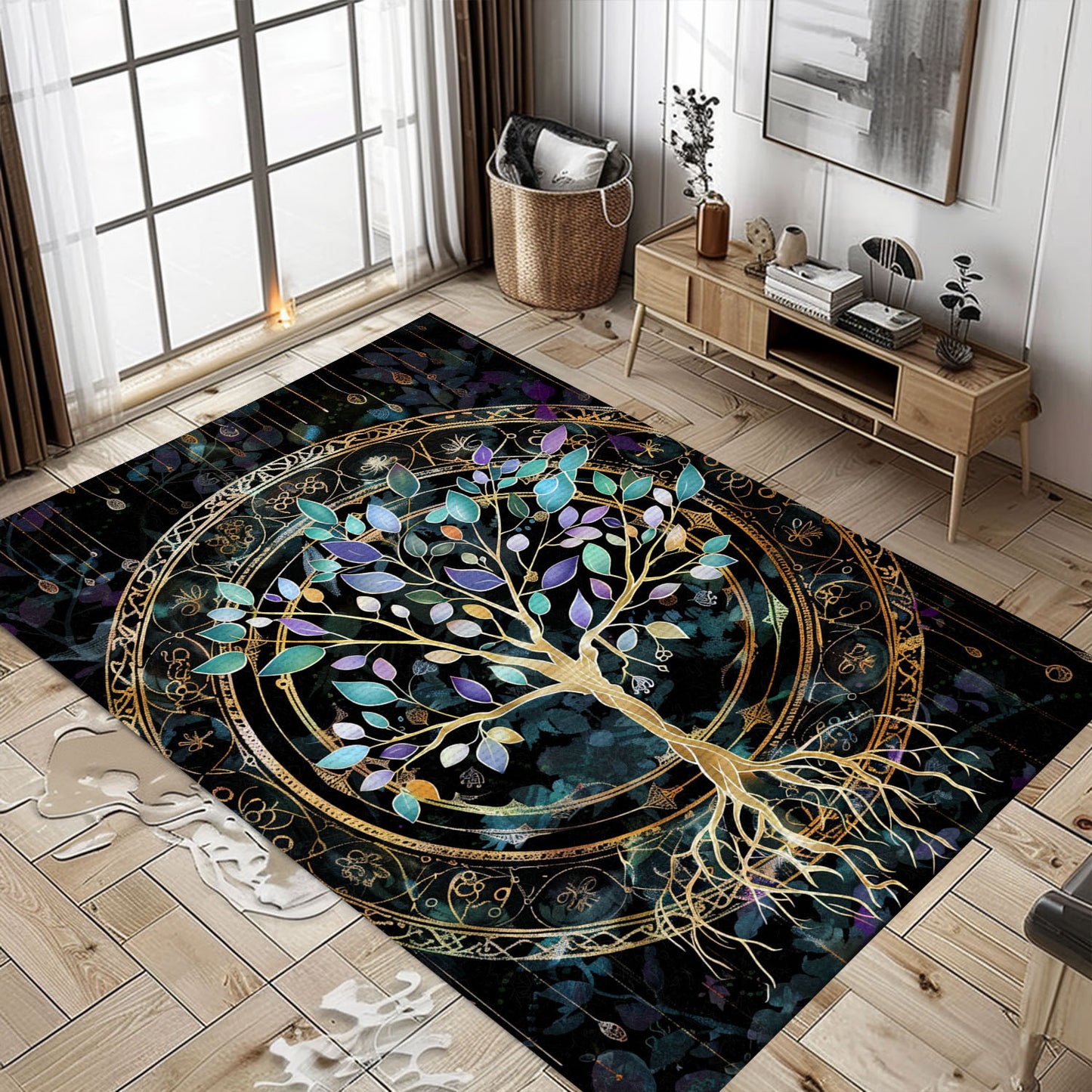 Celtic Tree of Life Design Rug for Bedroom and Living Room, Personalized Carpet Viking, Viking Area Rugs for Living Room, Viking Carpet Bedroom, Popular Rug Full Size (3x5, 4x6, 5x8) V6