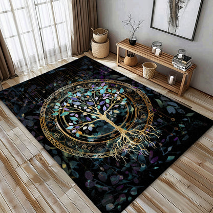 Unique Viking Area Rug: Celtic Tree of Life Motif, Personalized Carpet Viking, Viking Area Rugs for Living Room, Viking Carpet Bedroom, Popular Rug Full Size (3x5, 4x6, 5x8) V5