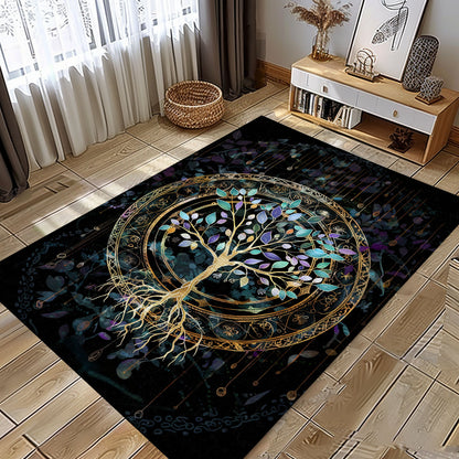 Celtic Tree of Life Rug: Norse Mythology Inspired, Personalized Carpet Viking, Viking Area Rugs for Living Room, Viking Carpet Bedroom, Popular Rug Full Size (3x5, 4x6, 5x8) V4