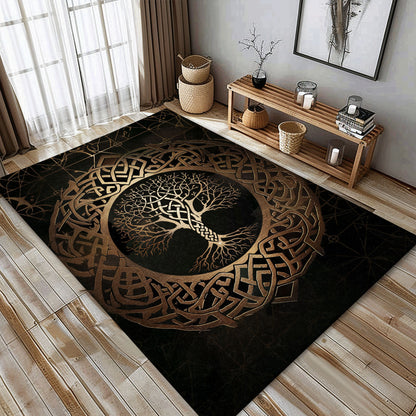 Viking Area Rug: Celtic Tree of Life Design, Personalized Carpet Viking, Viking Area Rugs for Living Room, Viking Carpet Bedroom, Popular Rug Full Size (3x5, 4x6, 5x8) V3