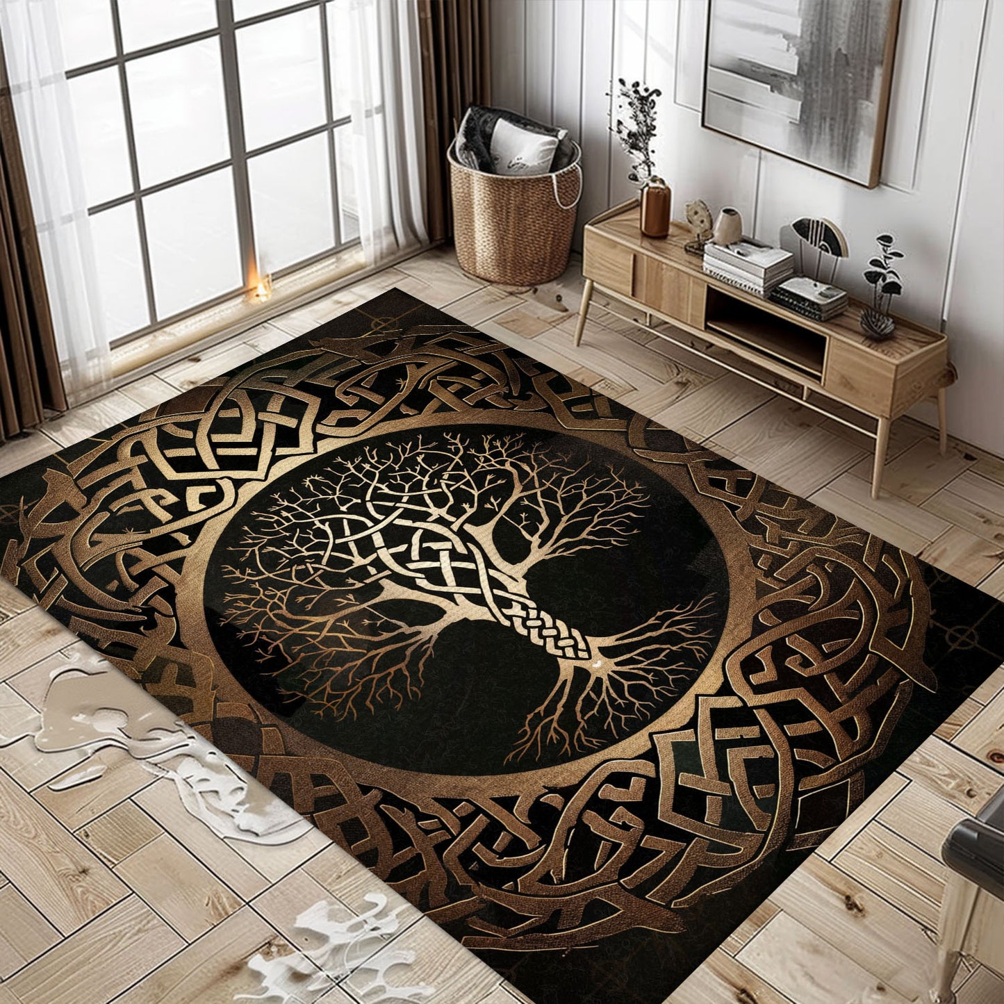 Beautiful Celtic Tree of Life Viking Rug – Enhance Your Home with This Stunning Norse Mythology-Inspired Rug, Personalized Carpet Viking, Popular Rug Full Size (3x5, 4x6, 5x8) V20