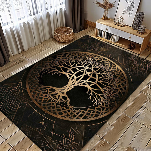 Celtic Tree of Life Viking Rug – Ideal for Adding Elegance and History to Your Home Decor, Personalized Carpet Viking, Popular Rug Full Size (3x5, 4x6, 5x8) V18